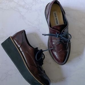 Steve Madden Lydia Platform Oxford Burgundy Oxblood 6
